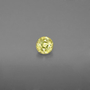 Esfena amarillo natural de 0,35 ct, corte redondo, VS