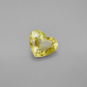 Esfena amarillo natural de 1,57 ct, forma de corazón, VVS-VS