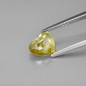 Esfena amarillo natural de 1,57 ct, forma de corazón, VVS-VS