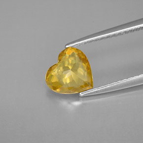 Esfena amarillo natural de 1,16 ct, forma de corazón, VVS-VS