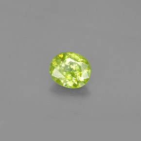 Esfena verde natural de 1,33 ct, corte óvalo, SI