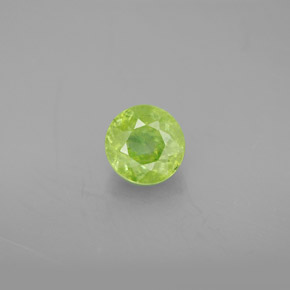 Esfena verde natural de 1,20 ct, corte redondo, SI