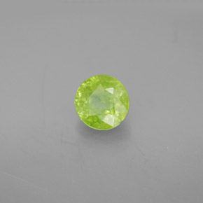 Esfena verde natural de 1,20 ct, corte redondo, SI