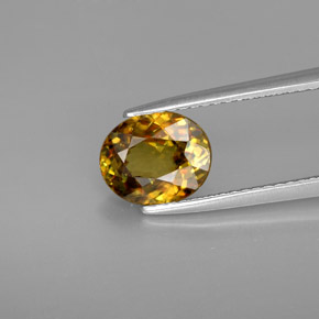 Esfena multicolor natural de 1,80 ct, corte óvalo, VVS