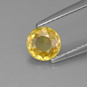 Esfena amarillo natural de 0,72 ct, corte redondo, SI