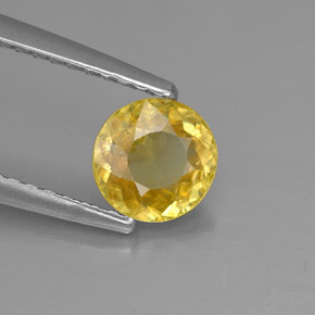 Esfena amarillo natural de 0,72 ct, corte redondo, SI