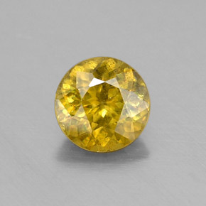 Esfena oro natural de 0,74 ct, corte redondo, SI