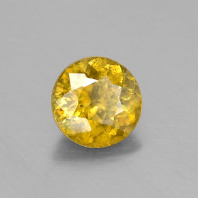 Esfena oro natural de 0,74 ct, corte redondo, SI