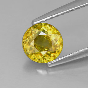 Esfena multicolor natural de 0,86 ct, corte redondo, VS