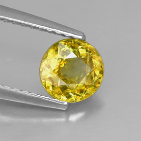 Esfena multicolor natural de 0,86 ct, corte redondo, VS