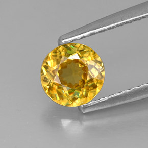 Esfena amarillo natural de 0,69 ct, corte redondo, VS-SI