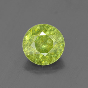 Esfena verde natural de 1,76 ct, corte redondo, SI