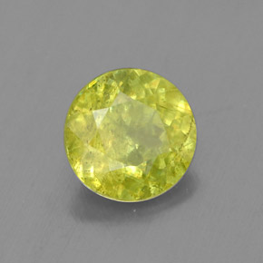 Esfena verde natural de 1,34 ct, corte redondo, SI