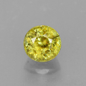 Esfena amarillo natural de 0,63 ct, corte redondo, VS-SI