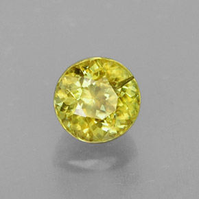 Esfena amarillo natural de 0,63 ct, corte redondo, VS-SI