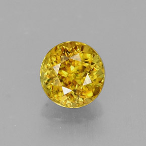 Esfena amarillo natural de 0,55 ct, corte redondo, VVS-VS