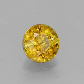 Esfena amarillo natural de 0,55 ct, corte redondo, VVS-VS