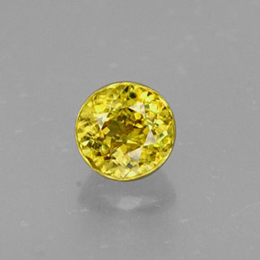 Esfena amarillo natural de 0,41 ct, corte redondo, VS