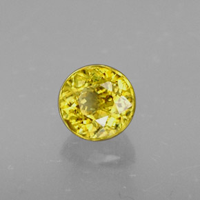Esfena amarillo natural de 0,41 ct, corte redondo, VS