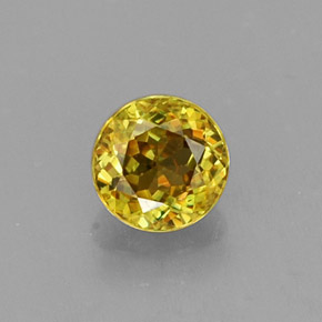 Esfena amarillo natural de 0,41 ct, corte redondo, VS