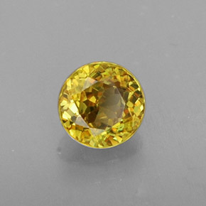 Esfena amarillo natural de 0,41 ct, corte redondo, VS