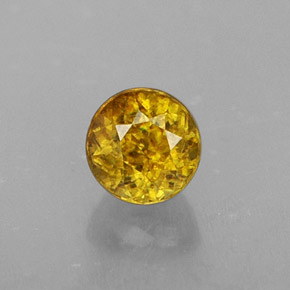 Esfena oro natural de 0,54 ct, corte redondo, VS