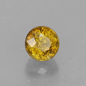 Esfena oro natural de 0,54 ct, corte redondo, VS