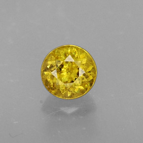 Esfena Dorado amarillo natural de 0.43 ct, Corte Redondo, VS