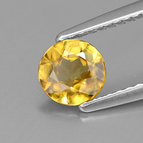 Esfena amarillo natural de 0,64 ct, corte redondo, VS-SI