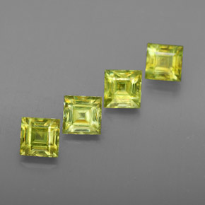 Gemas de esfena verde natural de  ct, cuadrado, VS