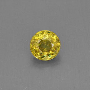Esfena amarillo natural de 0,51 ct, corte redondo, VS