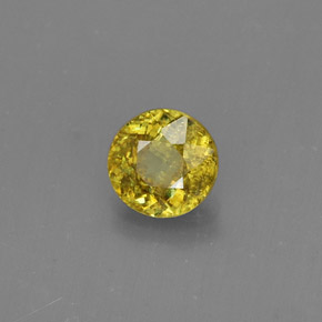 Esfena amarillo natural de 0,51 ct, corte redondo, VS