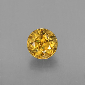 Esfena Dorado amarillo natural de 0.39 ct, Corte Redondo, VVS-VS