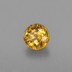 Esfena Dorado amarillo natural de 0.39 ct, Corte Redondo, VVS-VS