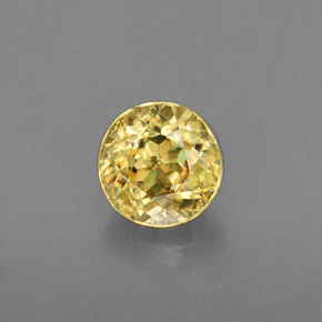 Esfena amarillo natural de 0,47 ct, corte redondo, VVS-VS