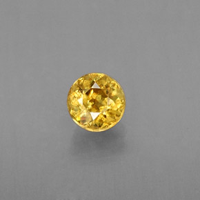 Esfena Dorado amarillo natural de 0.21 ct, Corte Redondo, VS-SI