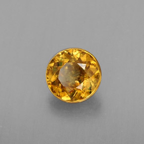 Esfena amarillo natural de 0,43 ct, corte redondo, VS-SI