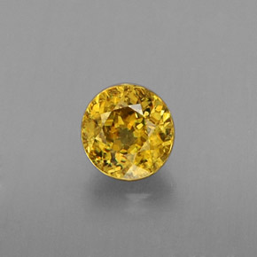 Esfena amarillo natural de 0,42 ct, corte redondo, VS