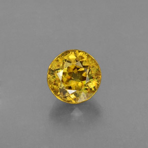 Esfena amarillo natural de 0,43 ct, corte redondo, VS
