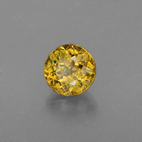 Esfena amarillo natural de 0,43 ct, corte redondo, VS
