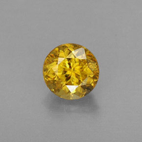 Esfena amarillo natural de 0,49 ct, corte redondo, VVS-VS