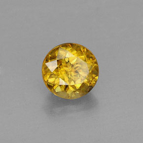Esfena amarillo natural de 0,49 ct, corte redondo, VVS-VS