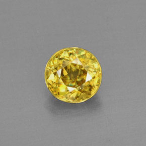 Esfena Dorado amarillo natural de 0.45 ct, Corte Redondo, VVS-VS
