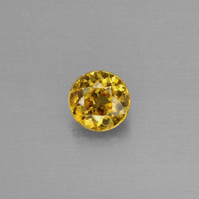 Esfena Dorado amarillo natural de 0.38 ct, Corte Redondo, VVS-VS