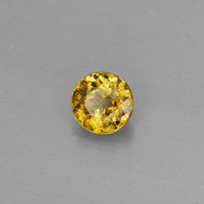 Esfena Dorado amarillo natural de 0.38 ct, Corte Redondo, VVS-VS