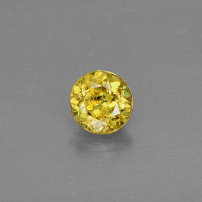 Esfena amarillo natural de 0,50 ct, corte redondo, VVS-VS