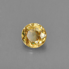 Esfena oro natural de 0,44 ct, corte redondo, VVS-VS