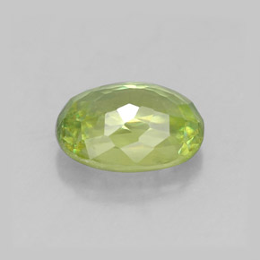 Esfena verde natural de 1,07 ct, corte óvalo, VVS-VS