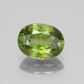Esfena Verde dorado natural de 1.52 ct, Corte Óvalo, VS-SI