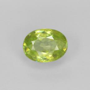Esfena verde natural de 0,85 ct, corte óvalo, VS